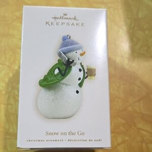 #9 Vintage Hallmark Keepsake Snowman Ornament with Green and Blue 2008